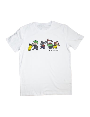 Riot Pigs - Mob Action - T-Shirt - White - @ No Borders