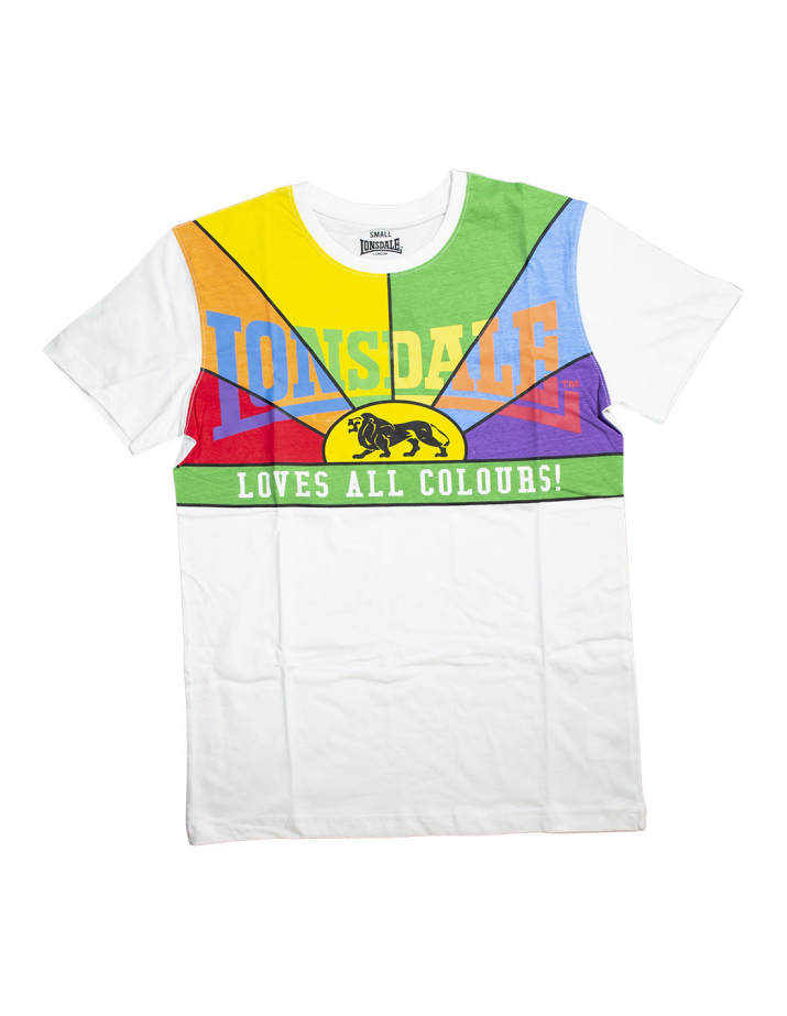 Lonsdale Loves All Colours - T-Shirt - White/Rainbow
