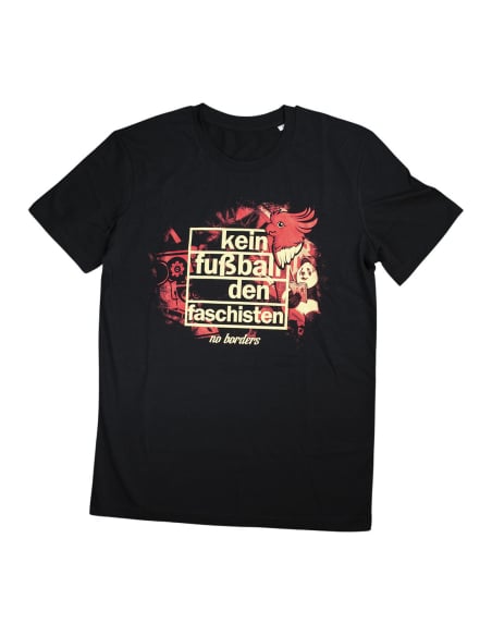 Kein Fußball den Faschisten - No Borders - T-Shirt - Black