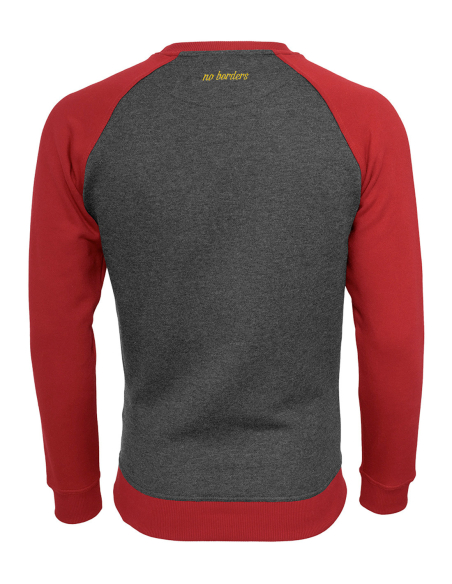 Kein Mensch ist illegal - No Borders - Sweater - Grey/Red Kein Mensch ist illegal - No Borders - Sweater - Grey/Red