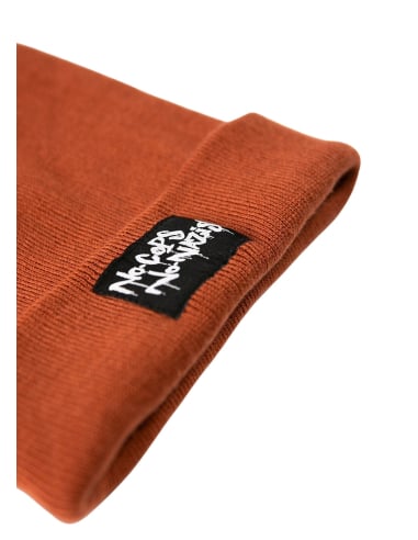 No Cops No Nazis - Winter Hat - Black Patch - Orange Rust - @ No Borders