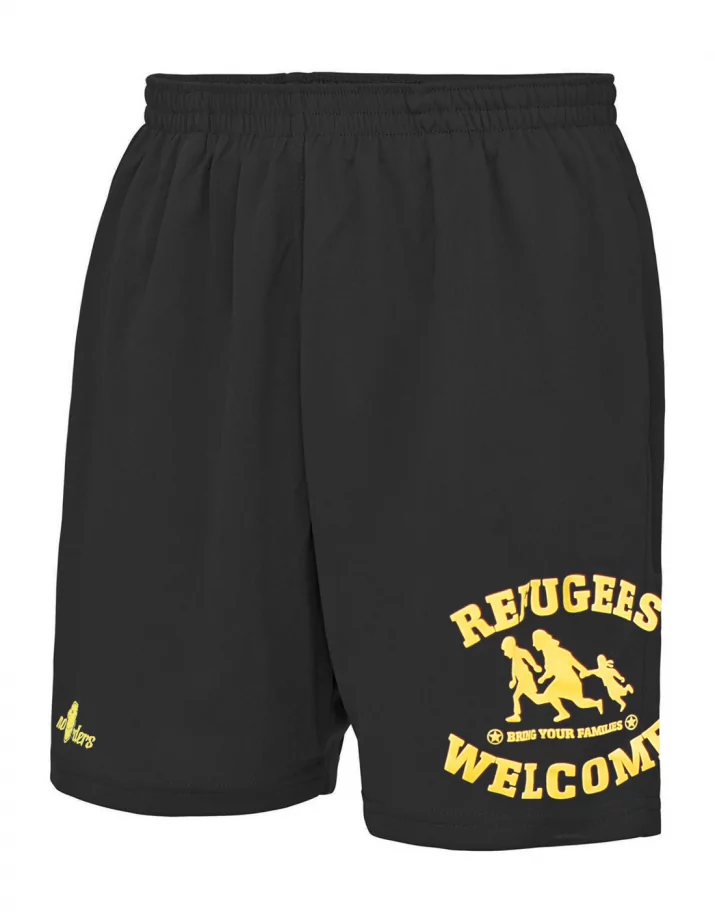 Refugees Welcome - No Borders - Shorts - Black