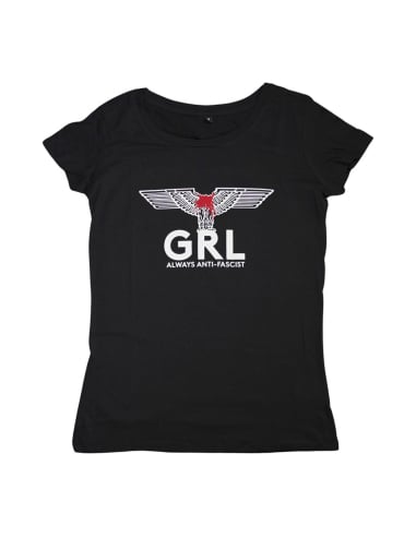 GRL - Always Antifascist - Black Mosquito - T-Shirt tailliert - Black - @ No Borders