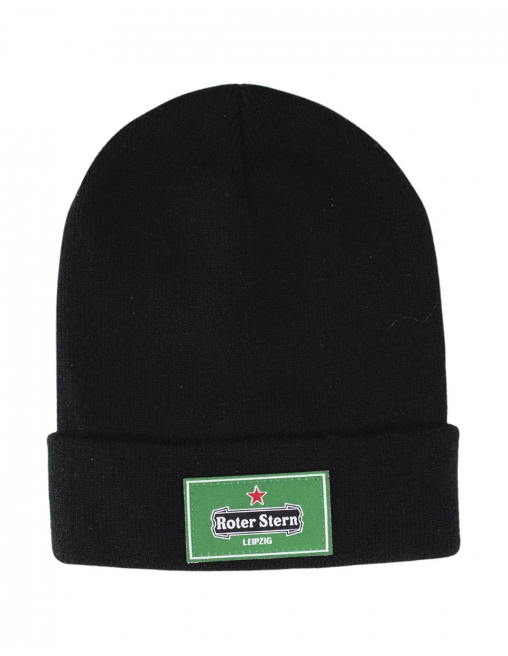 Roter Stern Leipzig - Winter Hat - Green Patch - Black