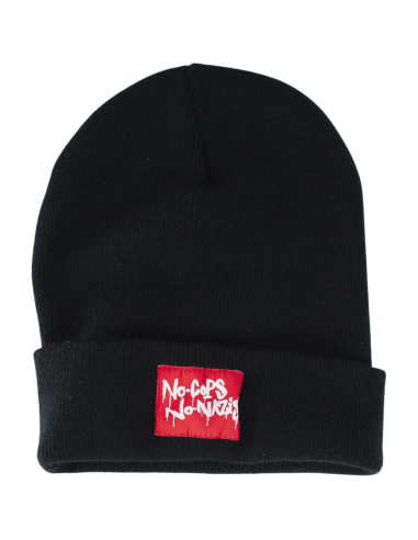 No Cops No Nazis - Wintermütze - Red Patch - Black