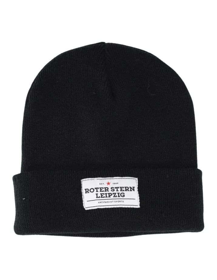 Roter Stern Leipzig - Winter Hat - White Patch - Black