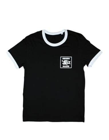 Gegen Nazis - No Borders - T-Shirt - Pocket Print - Black - @ No Borders