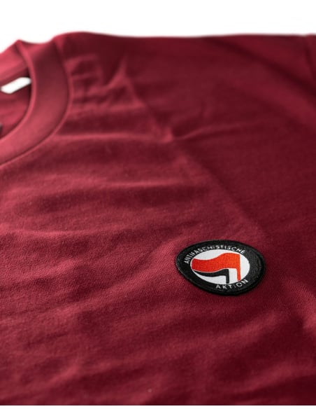 Siamo Tutti Antifascisti - No Borders - T-Shirt - Burgundy