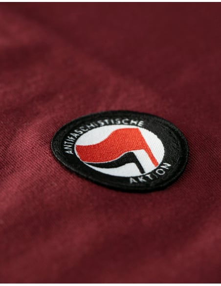 Siamo Tutti Antifascisti - No Borders - T-Shirt - Burgundy