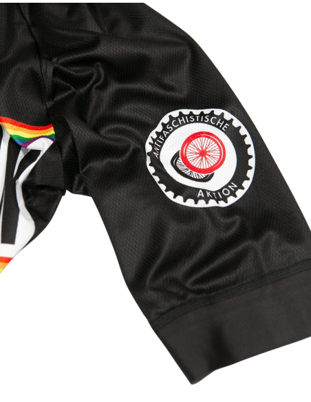 Roter Stern Leipzig - Bike Jersey Short Sleeve - Black/Rainbow