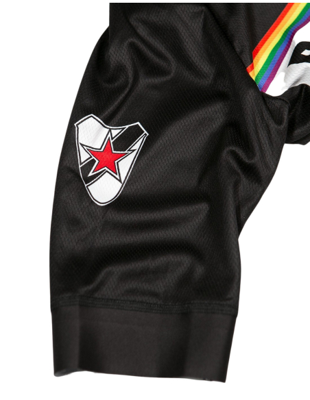 Roter Stern Leipzig - Bike Jersey Short Sleeve - Black/Rainbow