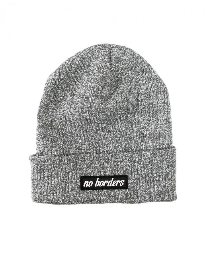 No Borders Logo - Wintermütze - Heather Grey