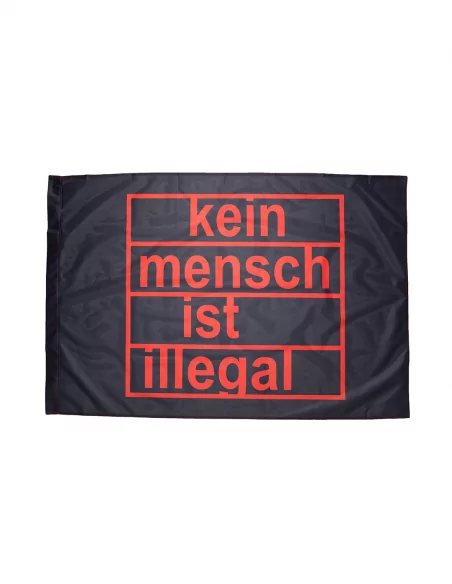 Kein Mensch ist illegal - Fahne - Black/Red