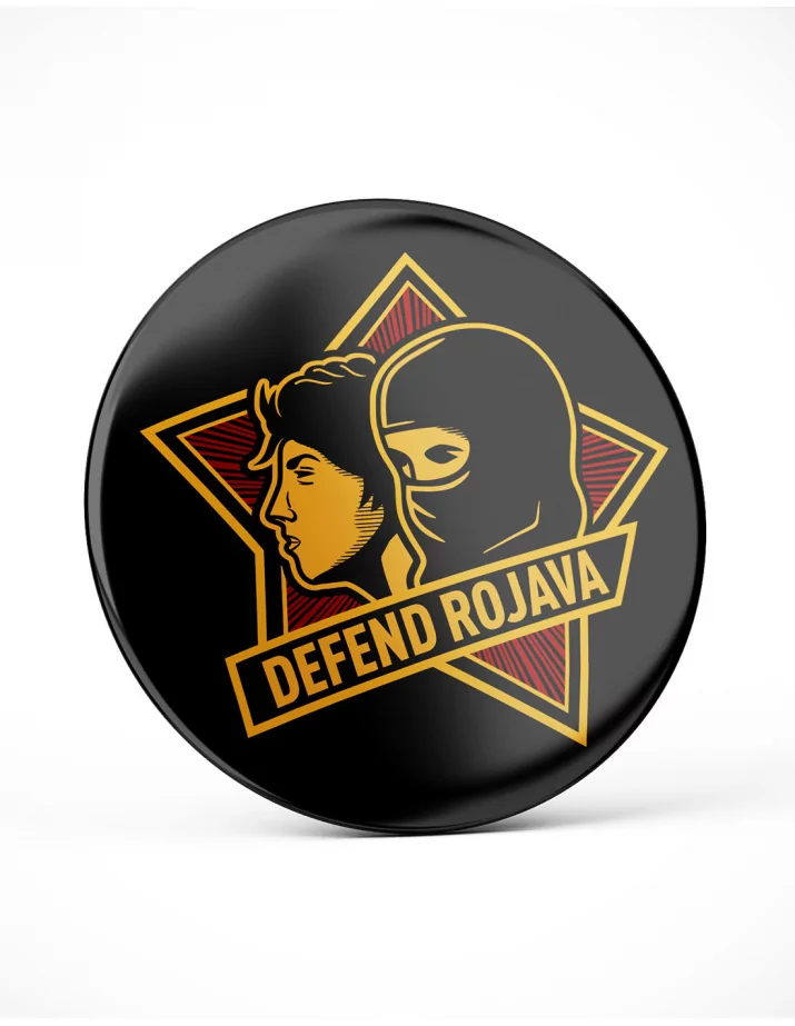 Defend Rojava - Button - Black