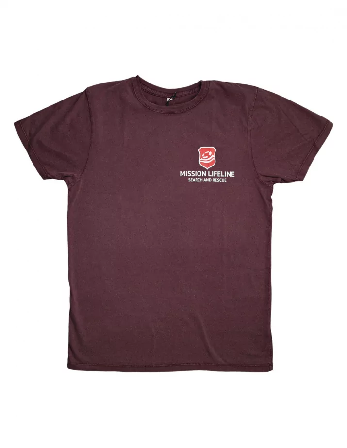 Mission Lifeline - SOLI T-Shirt - Pocket Print - Burgundy