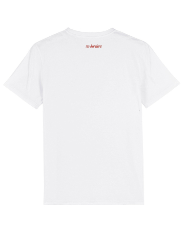 Kein Mensch ist illegal - No Borders - T-Shirt - White/Red - @ No Borders