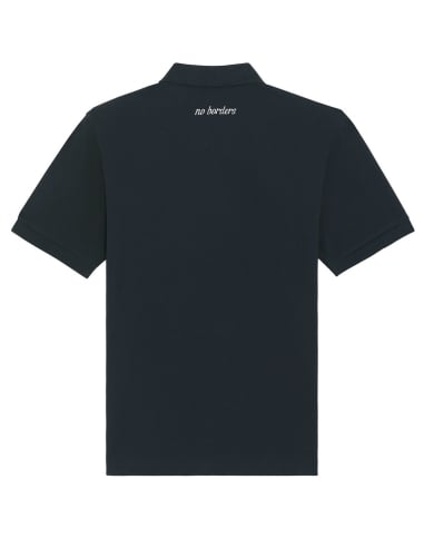 Kein Mensch ist illegal - No Borders - Polo - Black - @ No Borders