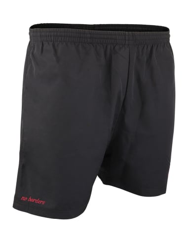 Kein Mensch ist illegal - No Borders - Active Shorts - Black/Red - @ No Borders