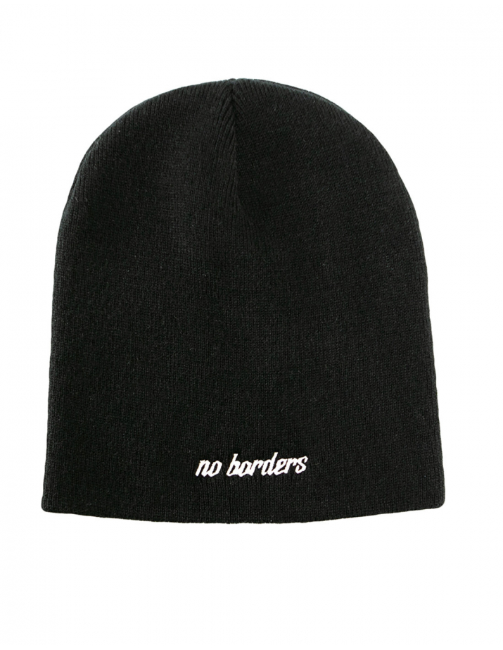 No Borders Logo - Beanie - Black/White