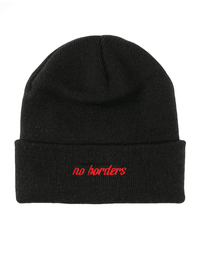 No Borders Logo - Wintermütze - Black/Red