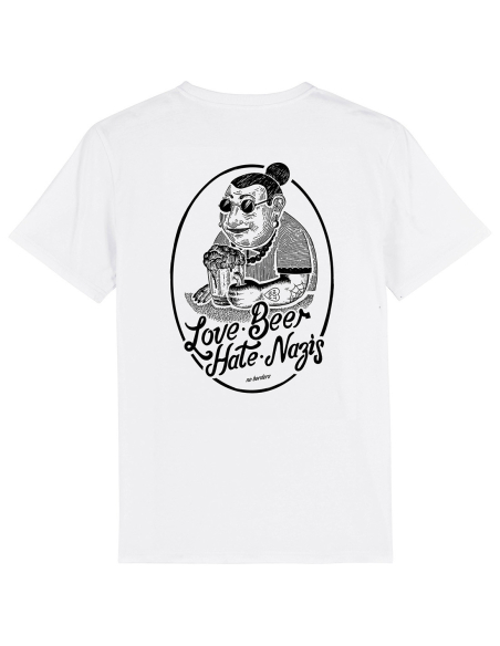 Love Beer Hate Nazis 2.0 - No Borders - T-Shirt - White