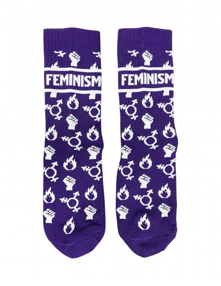 Feminism - No Borders - Socks - Purple