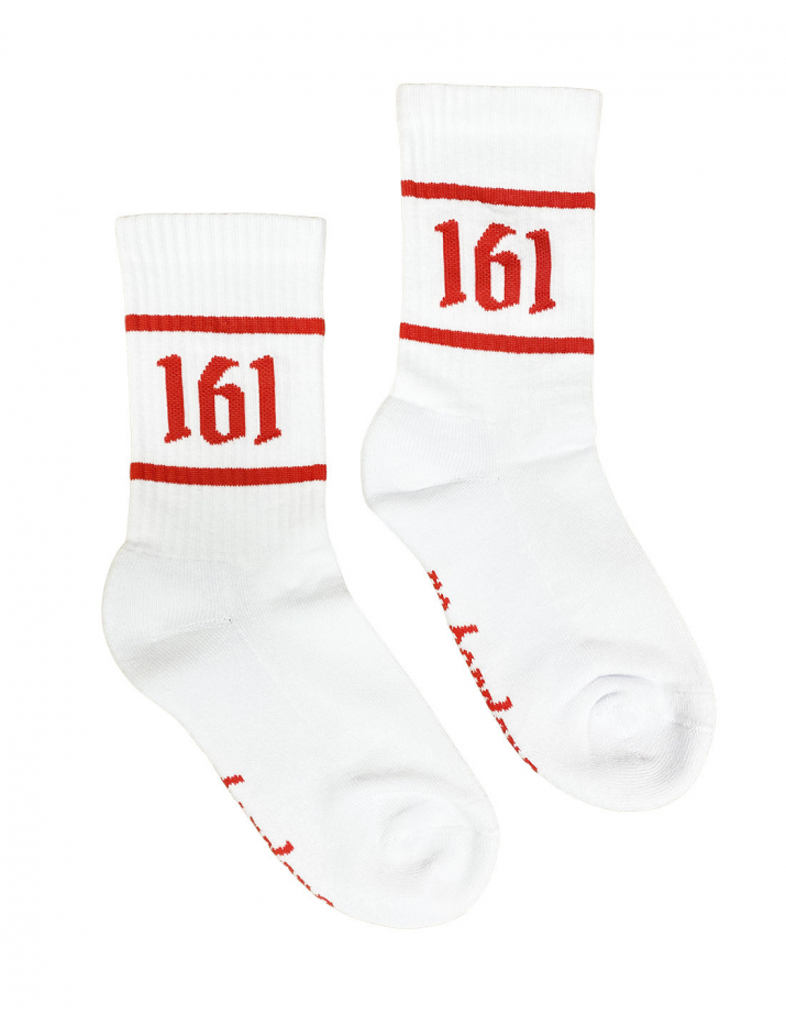 161 - No Borders - Socks - white/red