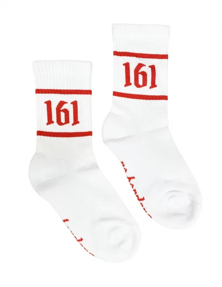 161 - No Borders - Socken - white/red