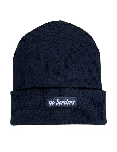 No Borders Logo II - Wintermütze - Black/White