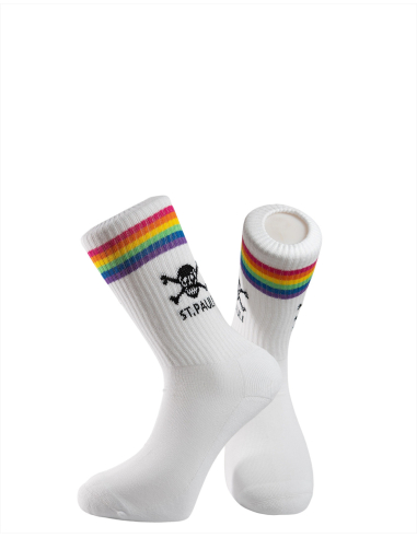 St. Pauli - Socks - Totenkopf - White/Rainbow - @ No Borders