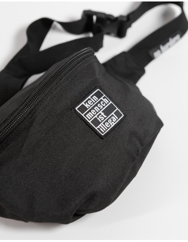 Kein Mensch ist illegal - No Borders - Hip Bag - Black - @ No Borders