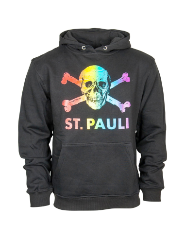 St. Pauli - Hoodie - Skull I - Black/Rainbow - @ No Borders