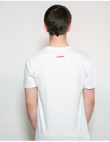 Kein Mensch ist illegal - No Borders - T-Shirt - White/Red - @ No Borders
