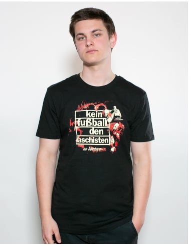 Roter Stern Leipzig - T-Shirt - Kein Fußball den Faschisten - Black - @ No Borders