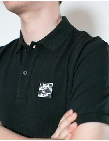Kein Mensch ist illegal - No Borders - Polo - Black - @ No Borders
