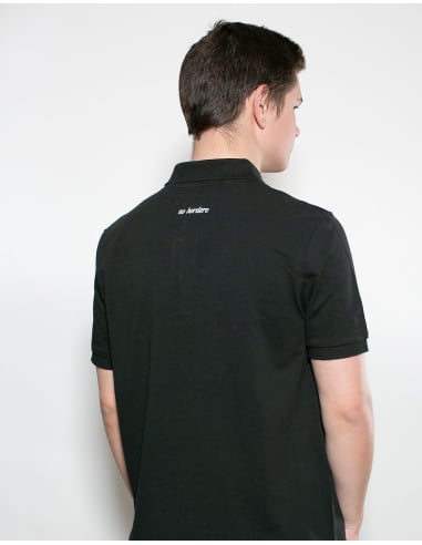 Kein Mensch ist illegal - No Borders - Polo - Black - @ No Borders