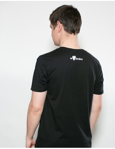 Kein Mensch ist illegal - No Borders - T-Shirt - Black/Yellow - @ No Borders