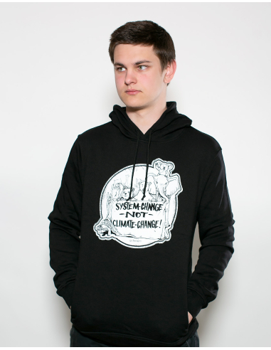 System Change Not Climate Change - No Borders - Hoodie - Black - @ No Borders