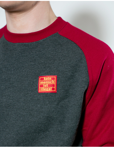 Kein Mensch ist illegal - No Borders - Sweater - Grey/Red - @ No Borders