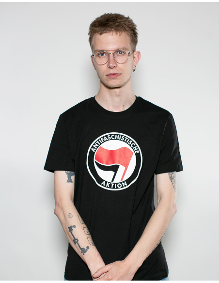 Antifaschistische Aktion - No Borders - T-Shirt - Black