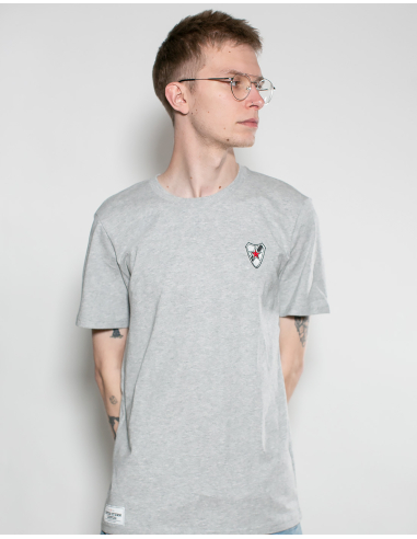 Roter Stern Leipzig - T-Shirt - Logo Stick - Grey - @ No Borders