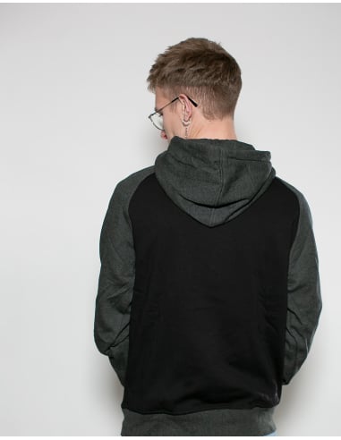 Kein Mensch ist illegal - No Borders - Hoodie - Black/Dark Grey - @ No Borders