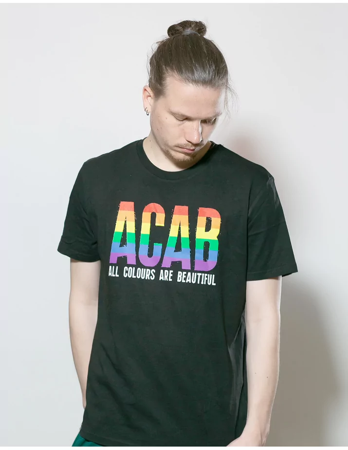 ACAB - All Colours Are Beautiful - No Borders - T-Shirt - Black