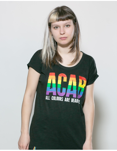 ACAB - All Colours Are Beautiful - No Borders - T-Shirt fitted