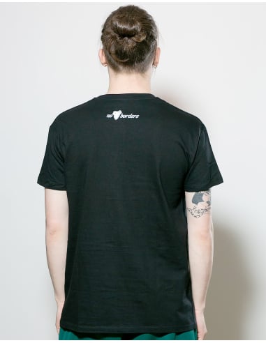 Refugees Welcome - No Borders - T-Shirt - Black/Yellow - @ No Borders