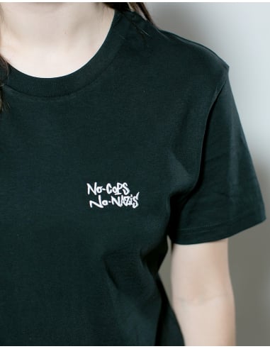 No Cops No Nazis - Mob Action - T-Shirt - Stick - Black - @ No Borders