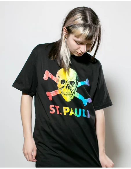 St. Pauli - T-Shirt - Skull Rainbow - Black