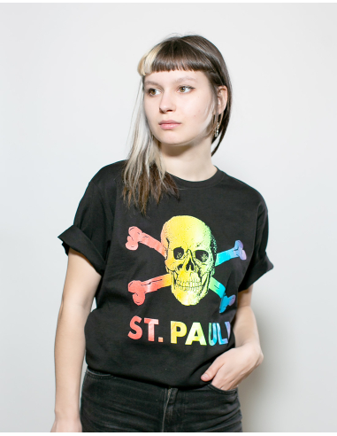 St. Pauli - T-Shirt - Skull Rainbow - Black - @ No Borders