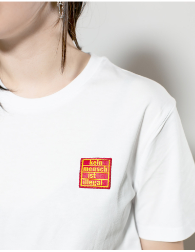 Kein Mensch ist illegal - No Borders - T-Shirt - White/Red - @ No Borders