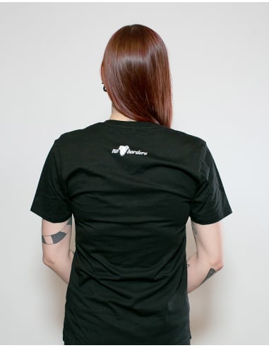 Kein Mensch ist illegal - No Borders - T-Shirt - Black/Yellow - @ No Borders